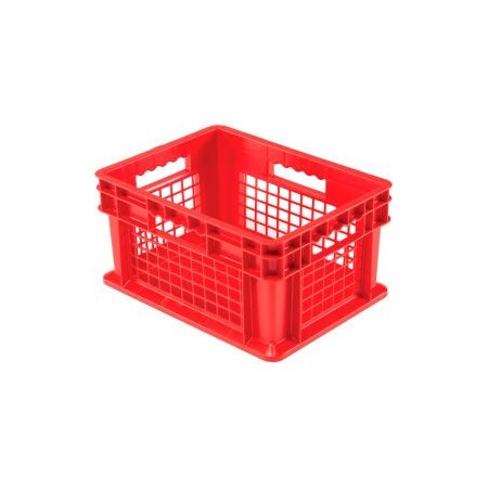Akro-Mils Mesh Straight Wall Storage Container, 15-3/4 in L x 11-3/4 in W x 8-1/4 in H, Gray, 12 PK 37278RED